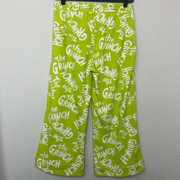 The Grinch Green Wide Leg Lounge Pants Sweatpants Pajamas Graphic Detail Size XL - Picture 4 of 5